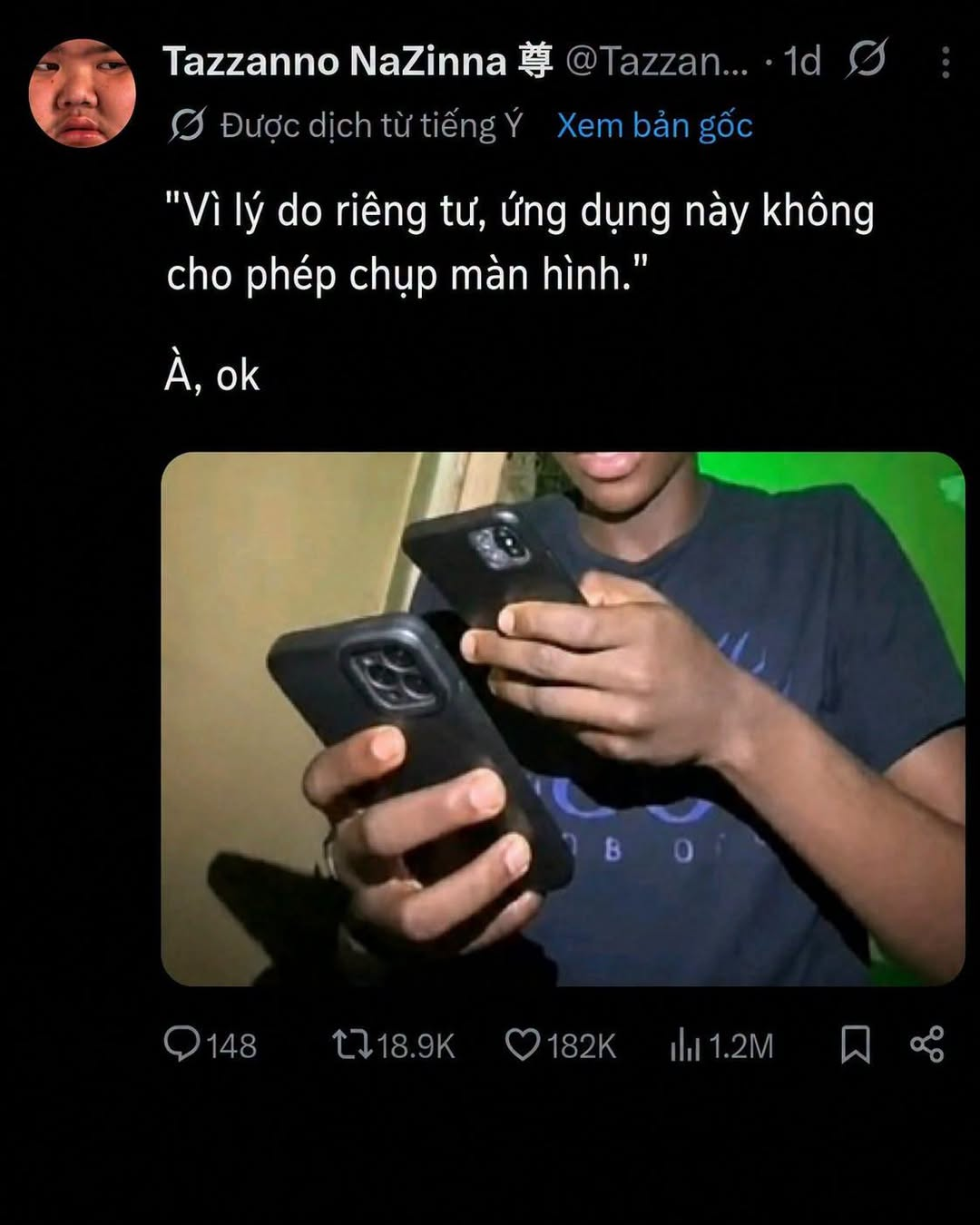 Ứng dụng không cho chụp màn hình nhưng vẫn có cách khác